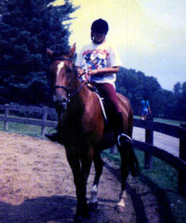 Crystal's passion: riding her horse